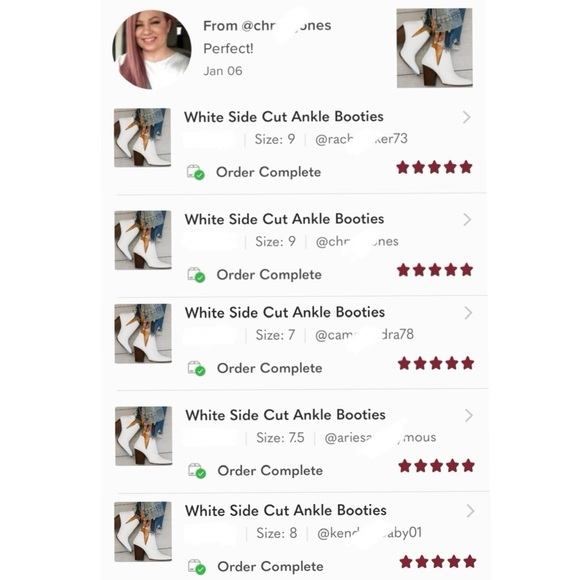 White Side Cut Ankle Booties - Picture 6 of 7